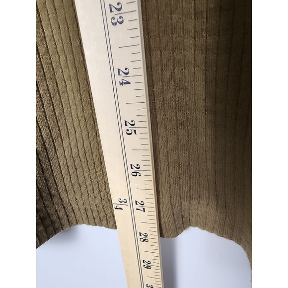 Zara Men's Olive Green Ribbed‎ Knit Short Sleeve Button Up Collar Polo Shirt M - Picture 5 of 7